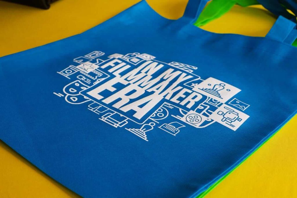 Blue Fiber Bag with Logo